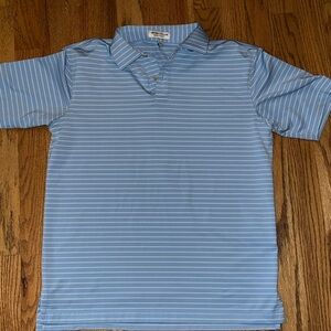Peter Millar Light Blue Striped Polo Shirt